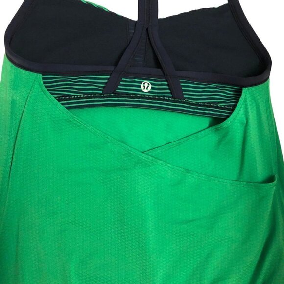 Lululemon CYB Racerback Tank Top in Hyper Stripe Green Bean/Inkwell - Size 2 - Picture 5 of 7